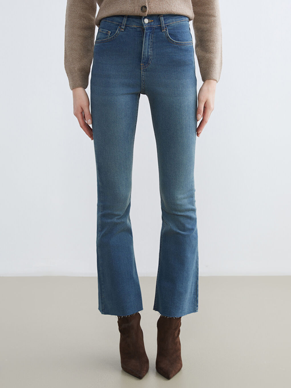 İndigo Mars Flare Kadın Jean Pantolon-1