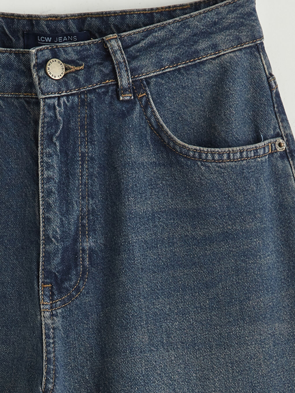 İndigo Wideleg Kadın Jean Pantolon-5