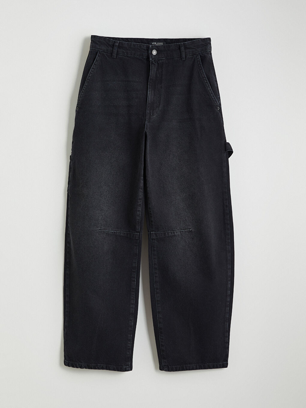 Siyah Barrel Fit Kadın Jean Pantolon-4