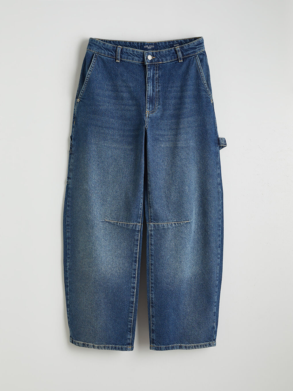 İndigo Barrel Fit Kadın Jean Pantolon-4