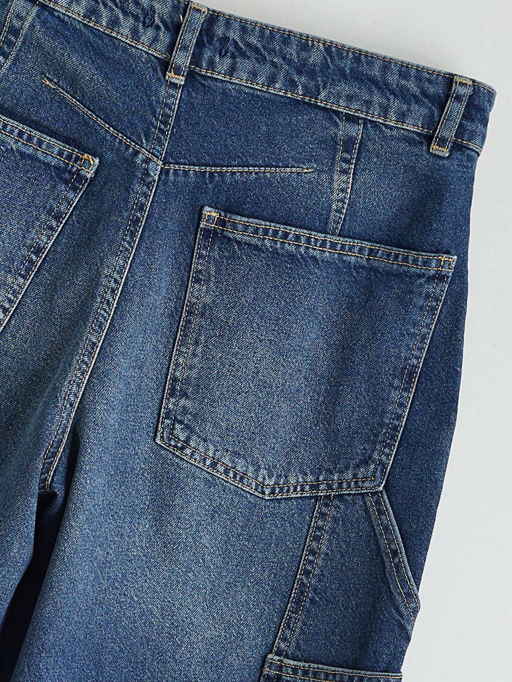 İndigo Barrel Fit Kadın Jean Pantolon-5