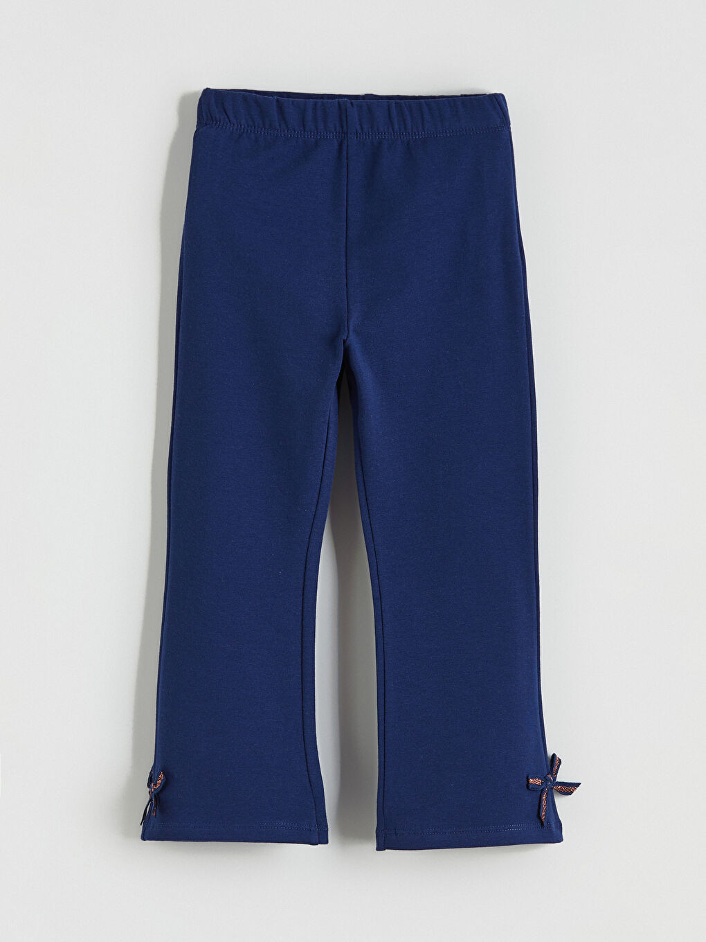 Lacivert Fiyonklu İspanyol Paça Kız Çocuk Tayt Pantolon