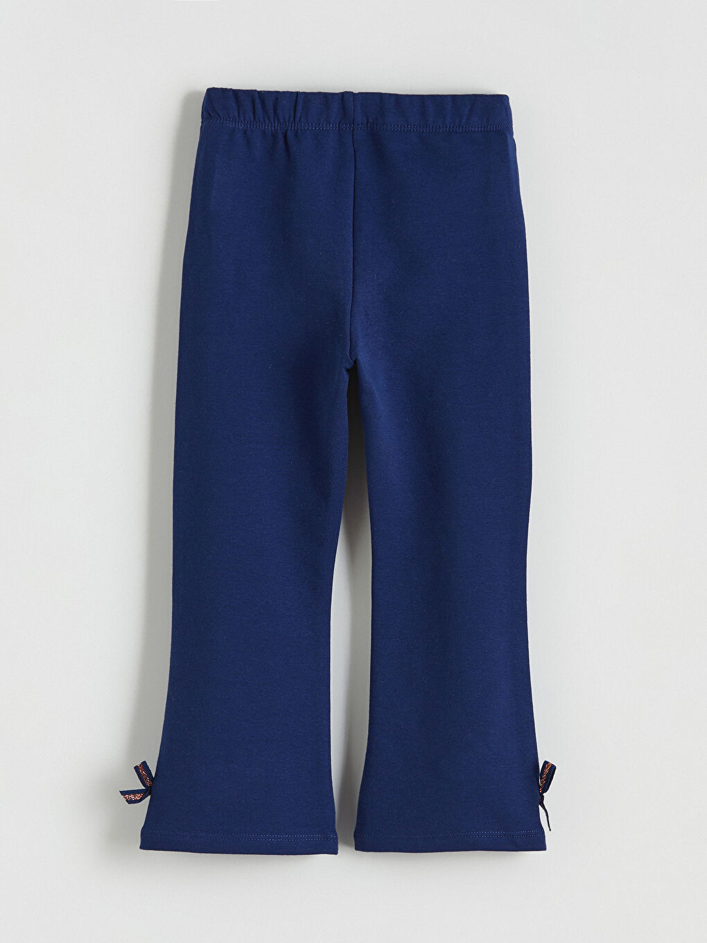 Lacivert Fiyonklu İspanyol Paça Kız Çocuk Tayt Pantolon-1