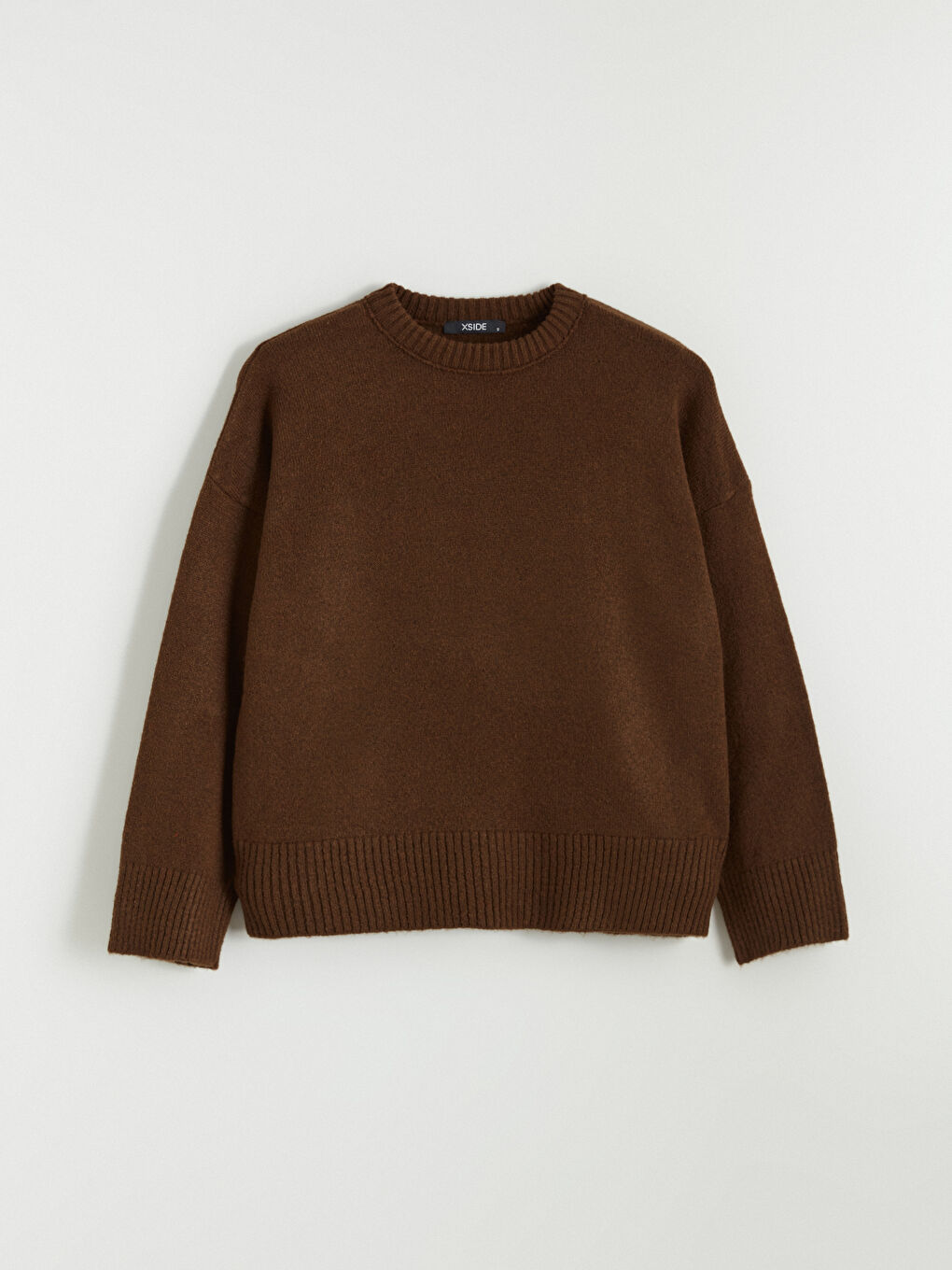 Kahverengi Bisiklet Yaka Kadın Triko Kazak-4