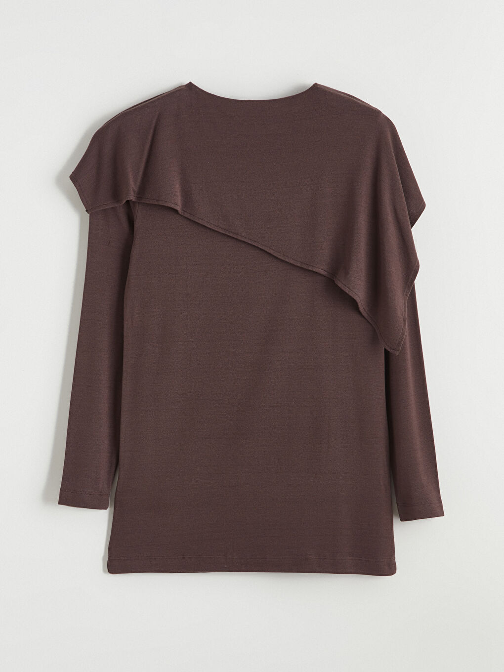 Kahverengi Bisiklet Yaka Oversize Kadın Tunik-4