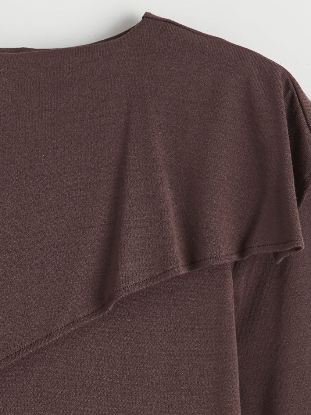 Kahverengi Bisiklet Yaka Oversize Kadın Tunik-5