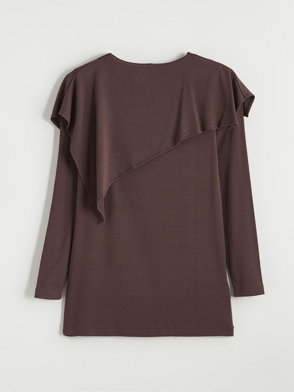 Kahverengi Bisiklet Yaka Oversize Kadın Tunik-6