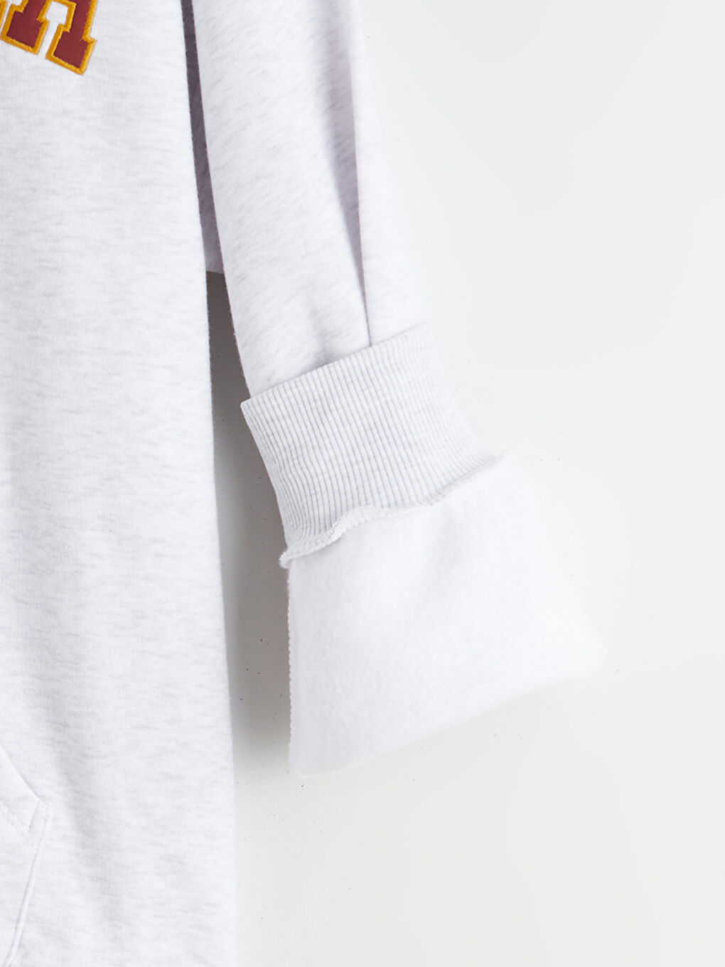 Gri California Baskılı Kadın Kalın Fermuarlı Sweatshirt-5