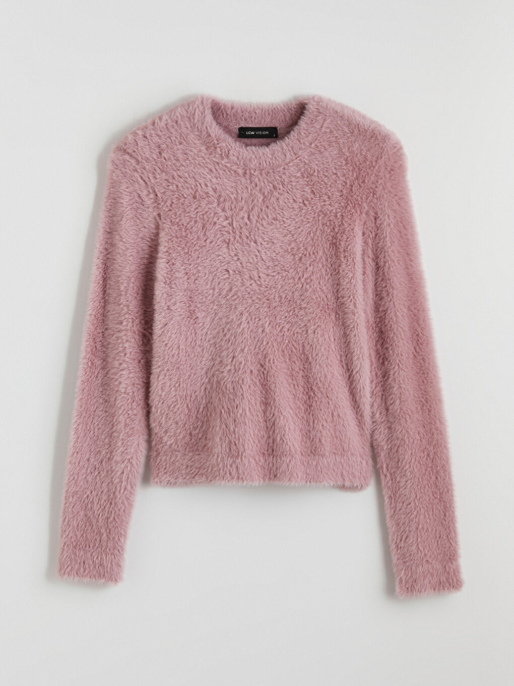 Pembe Bisiklet Yaka Kadın Triko Kazak-4