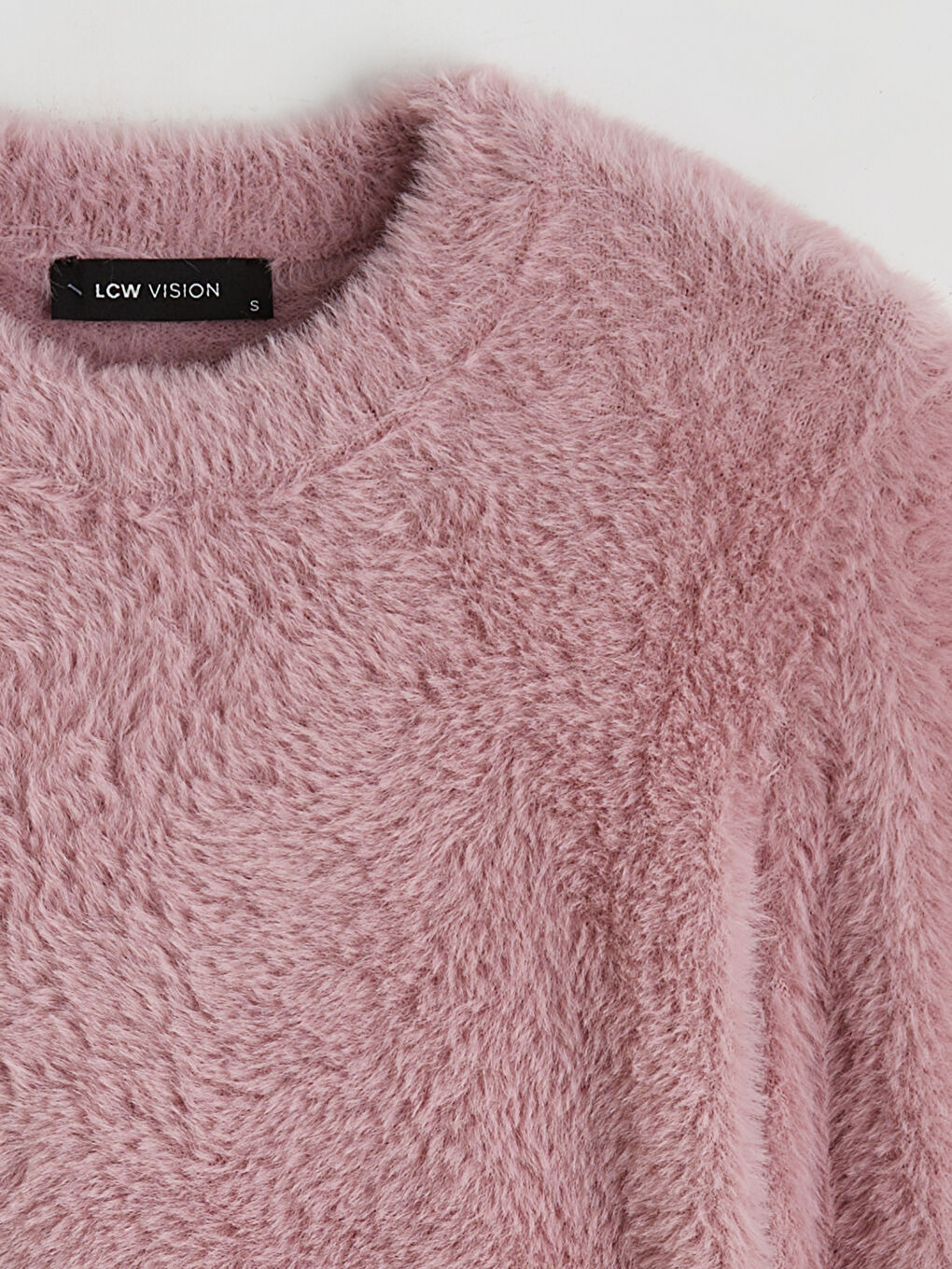 Pembe Bisiklet Yaka Kadın Triko Kazak-5