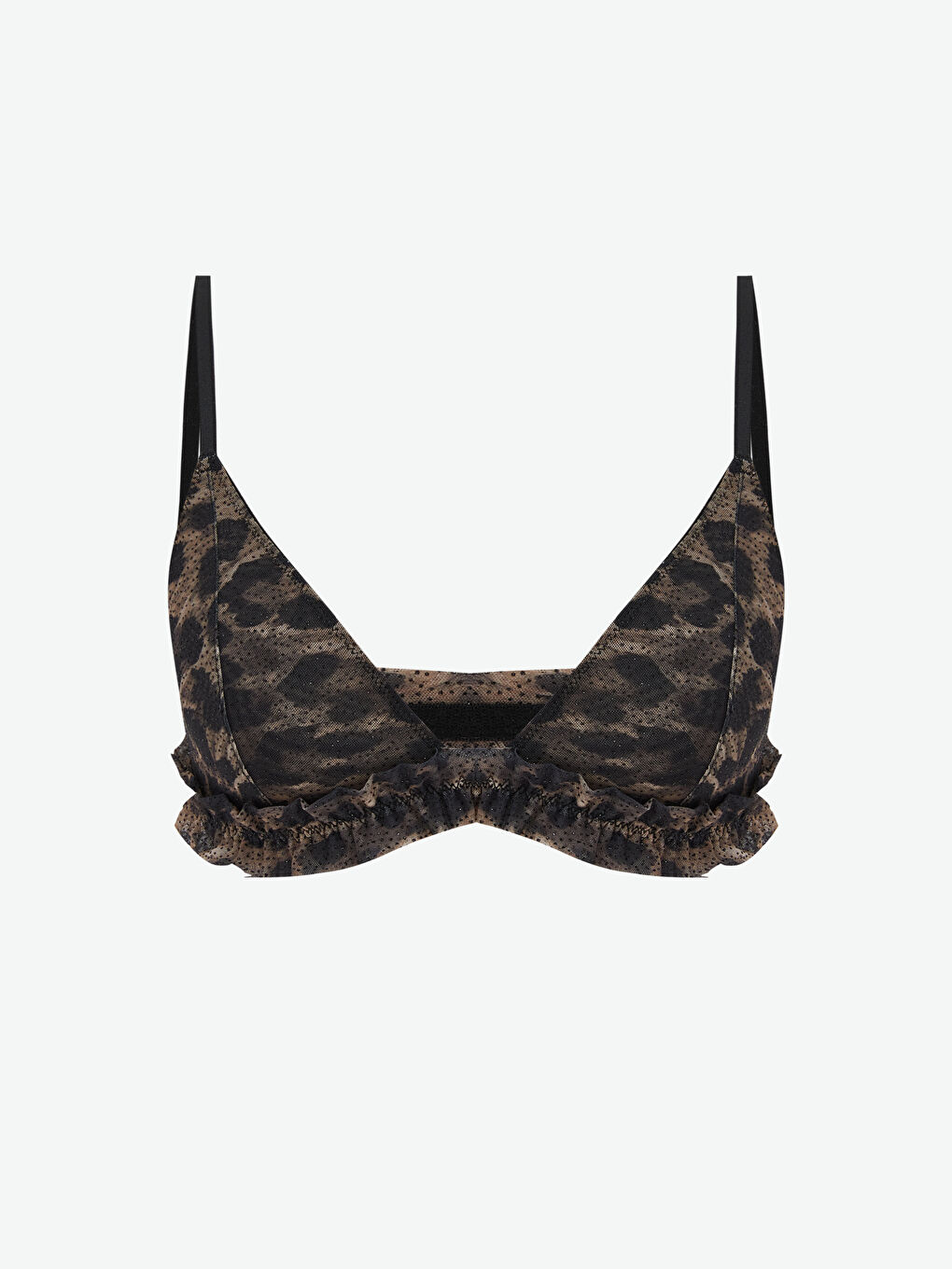 Kahverengi Balensiz Dolgusuz Desenli Fantezi Sütyen