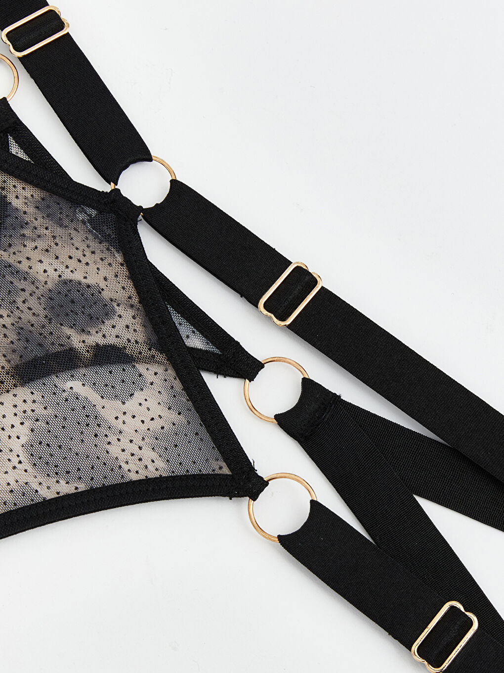 Kahverengi Leopar Desenli Bantlı Fantezi Tanga Külot-2