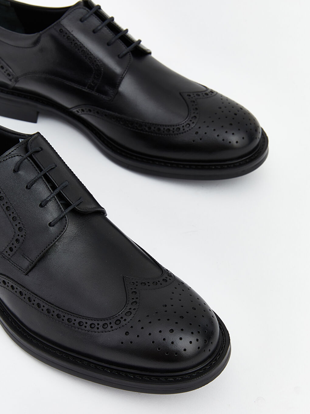 Laced Genuine Leather Men's Classic Shoes-2