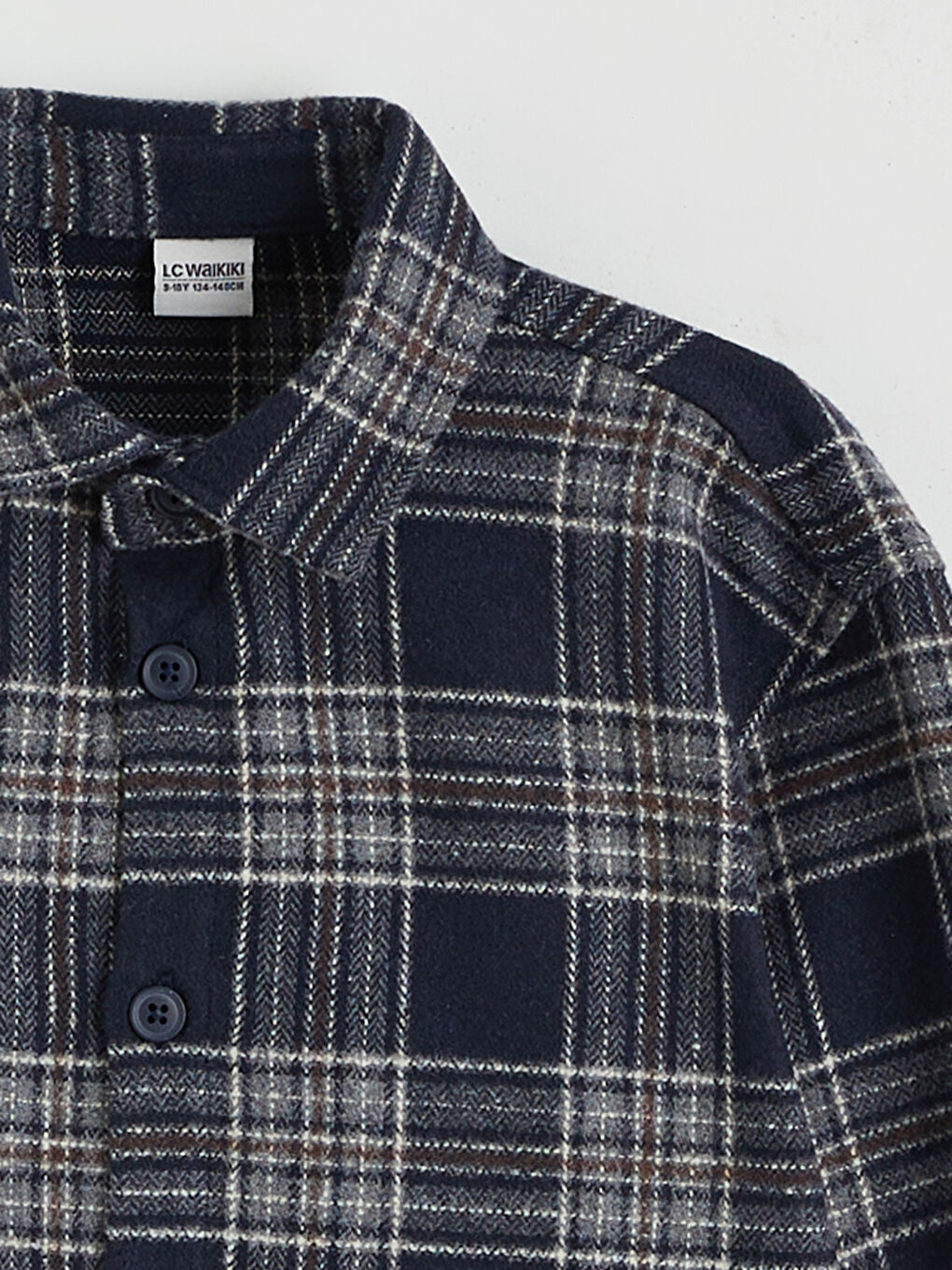 Lacivert Ekose Erkek Çocuk Gömlek Ceket-1