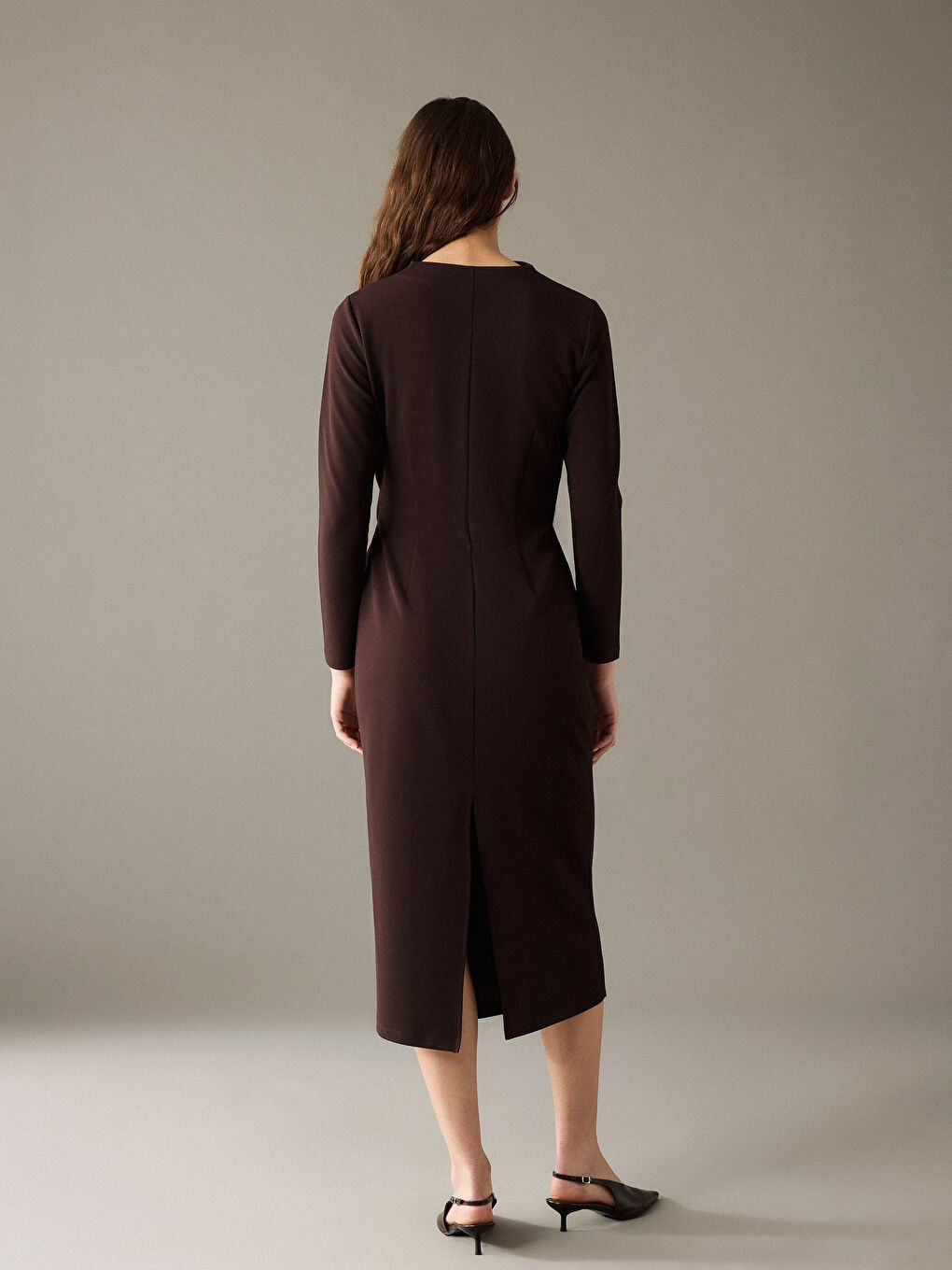 Женщины Коричневый Платье-4