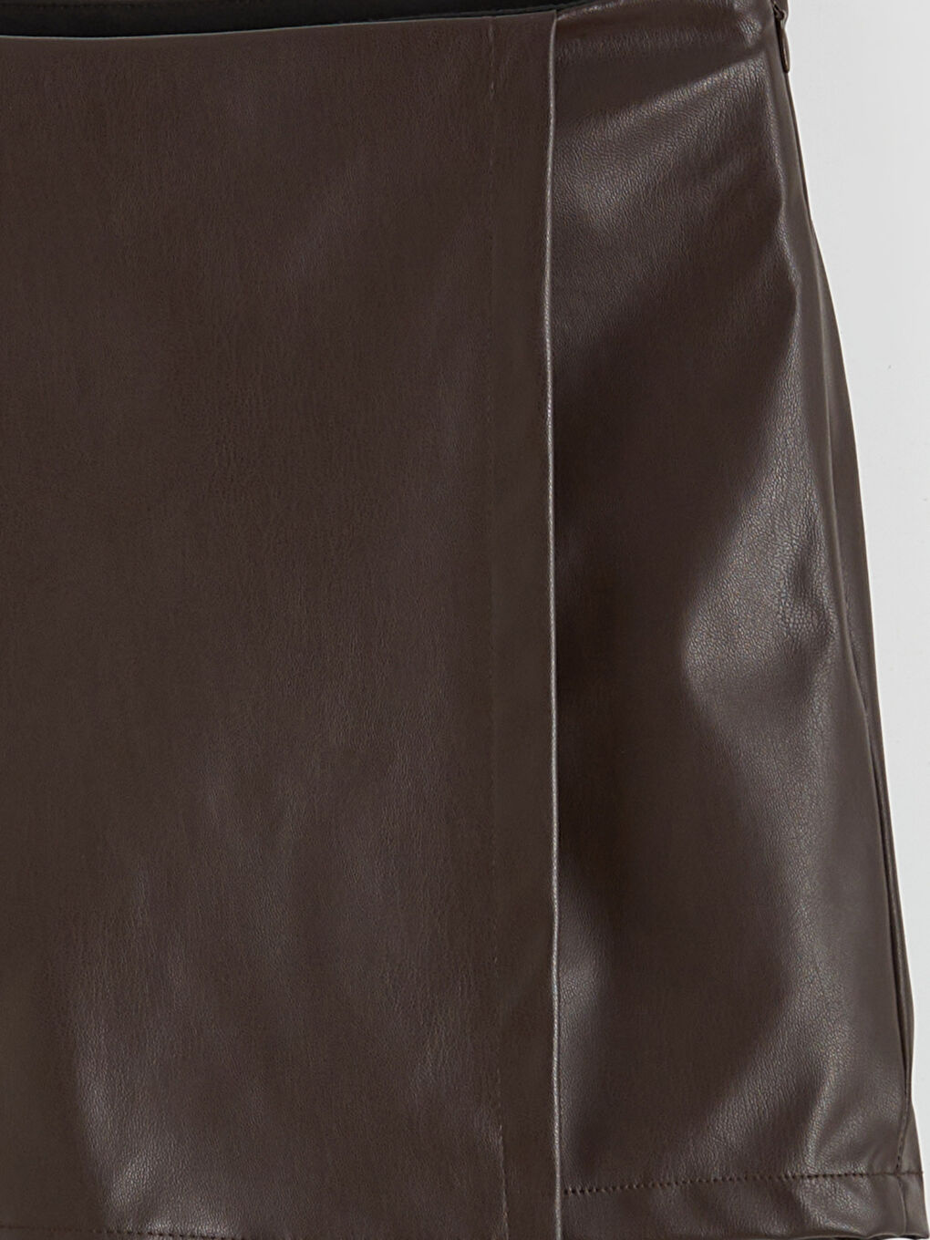 Slim Fit Women's Faux Leather Skort-11