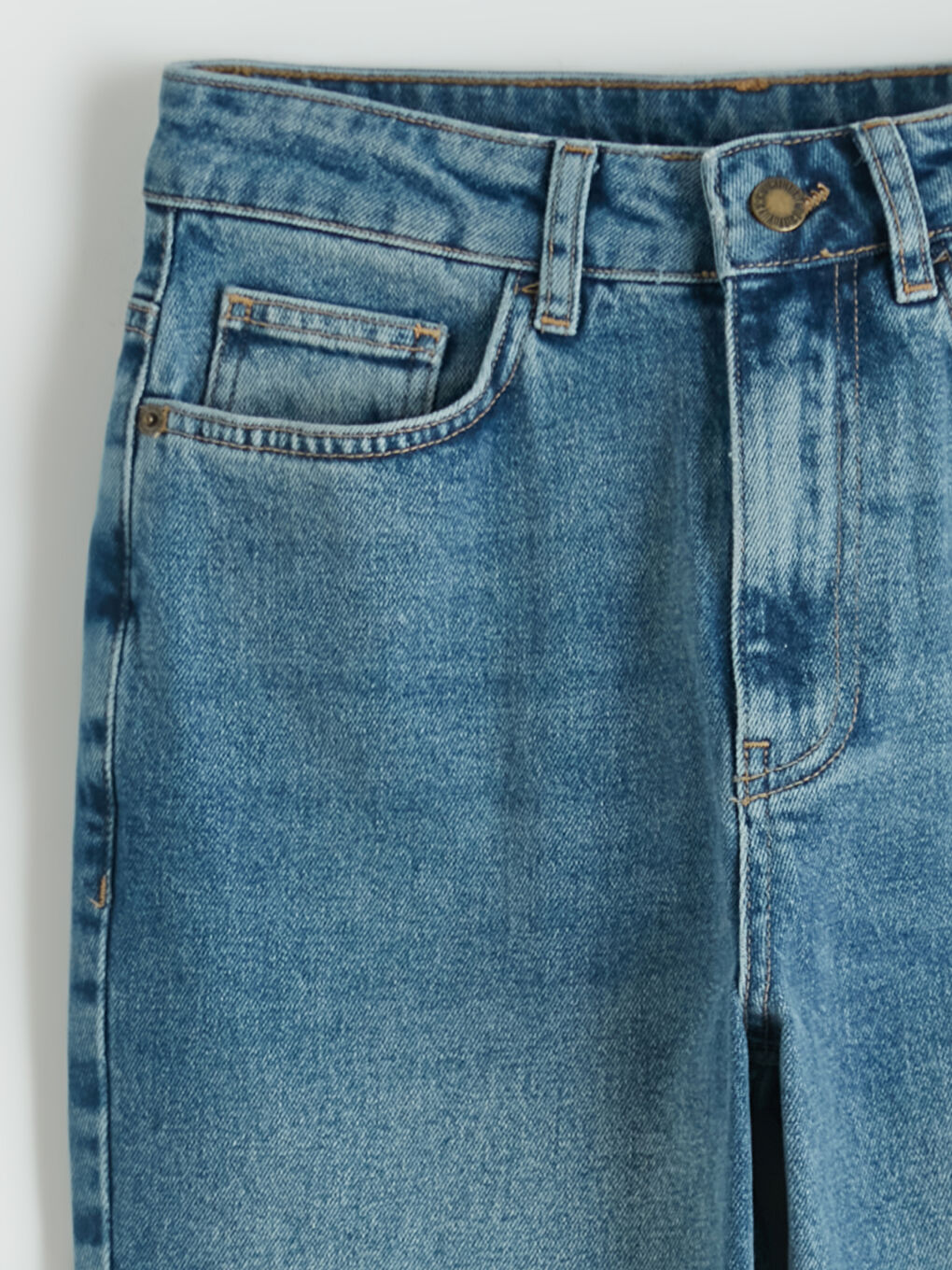 İndigo Straight Fit Kadın Jean Pantolon-6