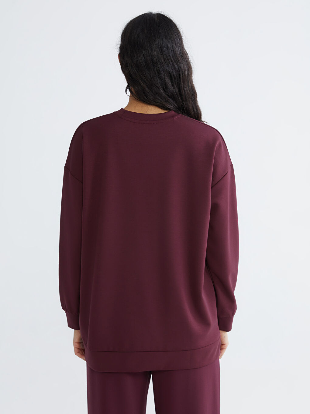 Mürdüm London Nakışlı Kadın Sweatshirt Tunik-3