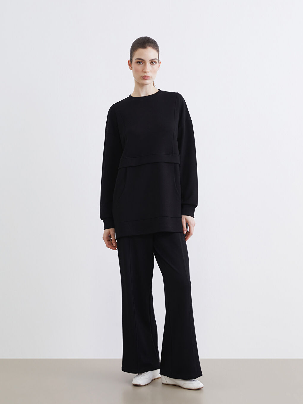 Elasticated Waist Wide Leg Women's Sweatpants