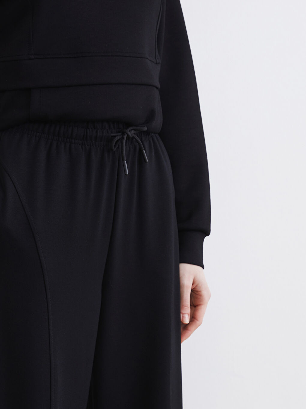 Elasticated Waist Wide Leg Women's Sweatpants-2