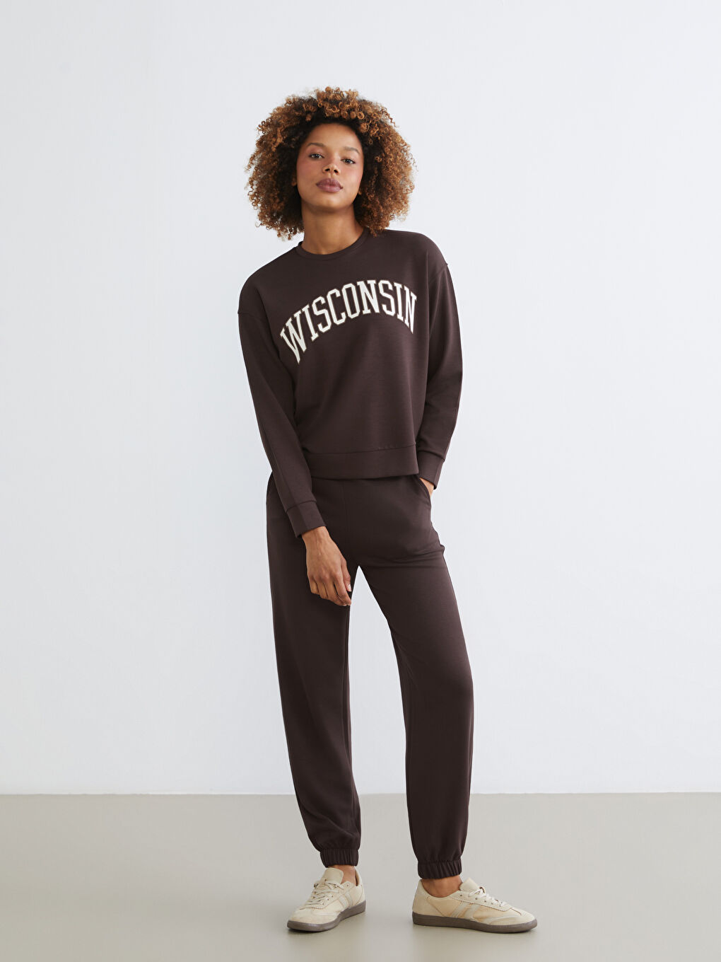 Crew Neck Printed Oversize Women's Sweatshirt-1