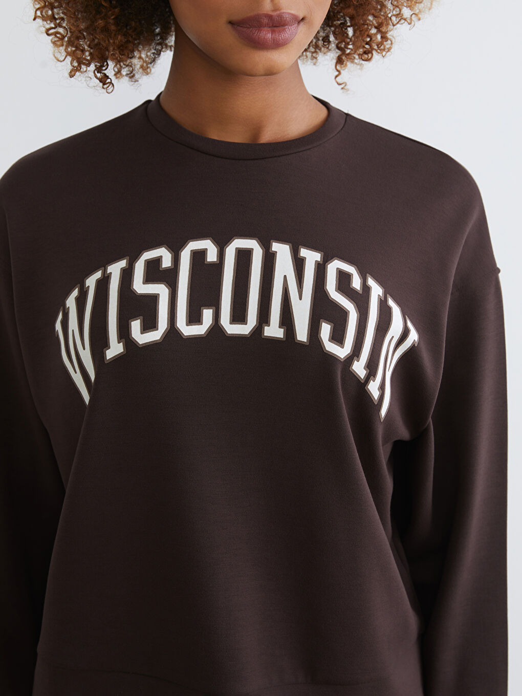 Crew Neck Printed Oversize Women's Sweatshirt-2