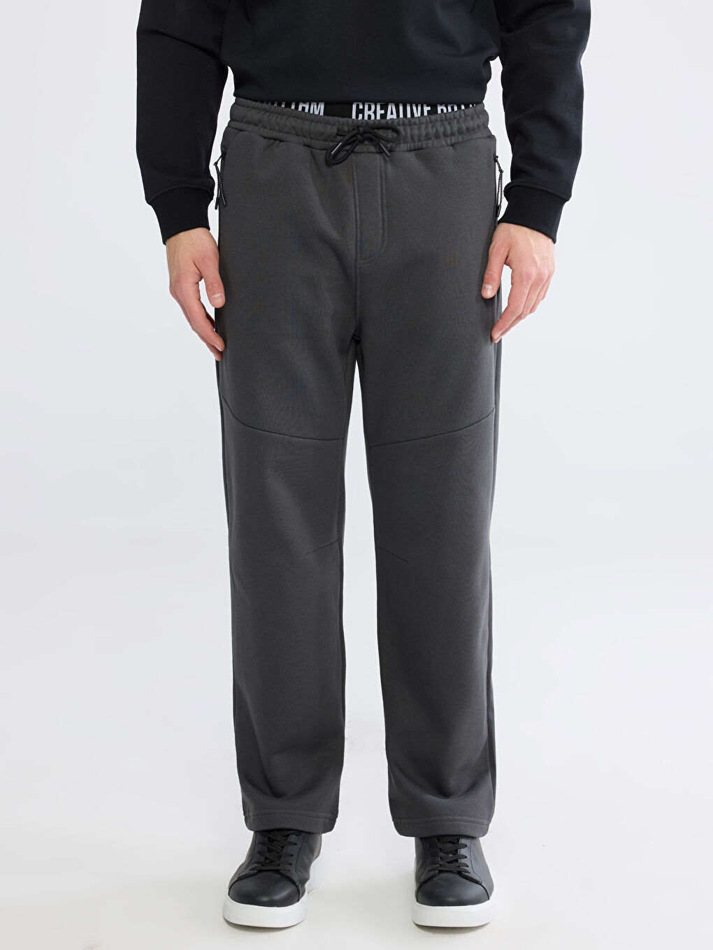 Antrasit Rahat Kalıp Erkek Eşofman Altı-1