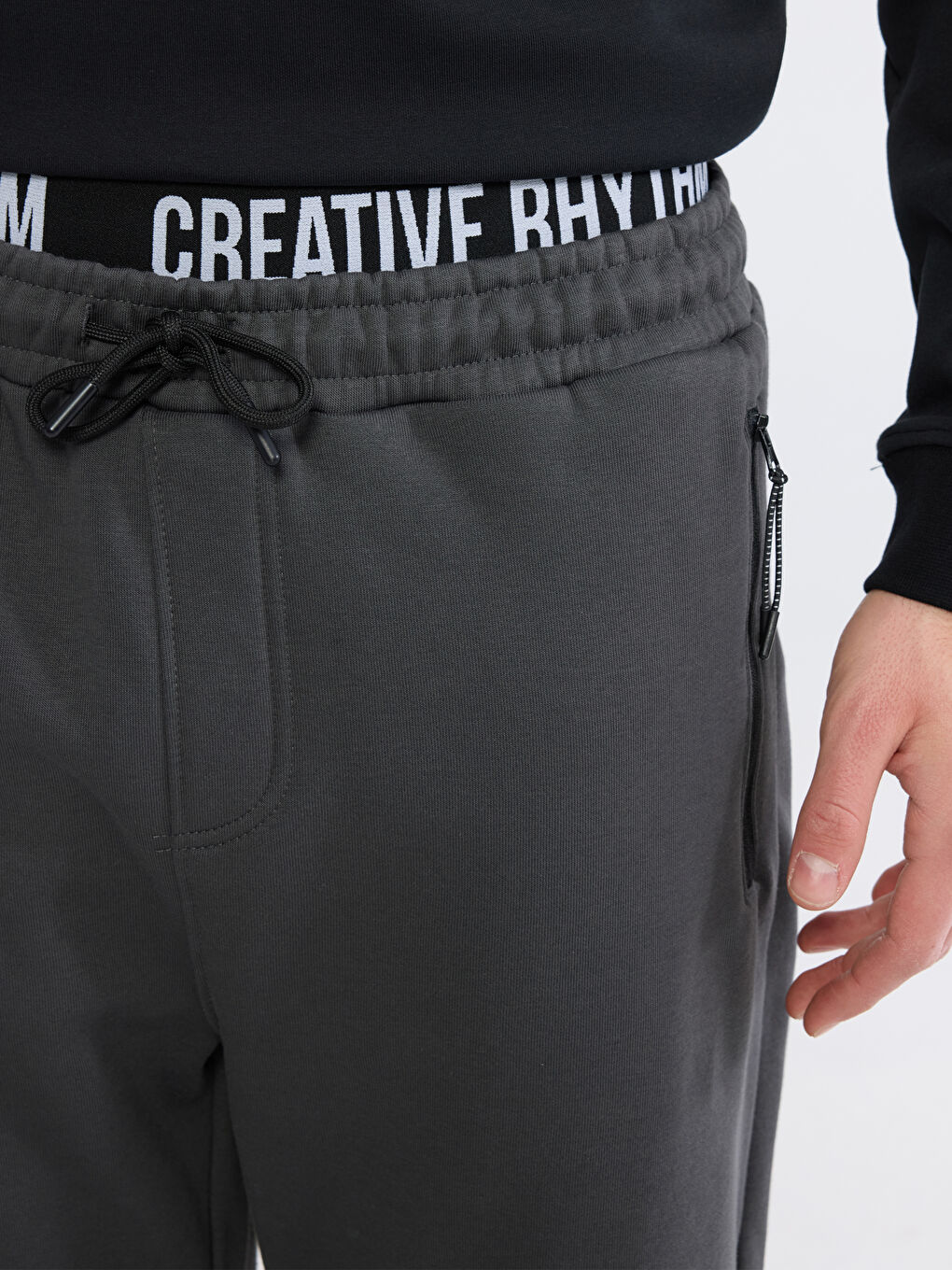 Antrasit Rahat Kalıp Erkek Eşofman Altı-2