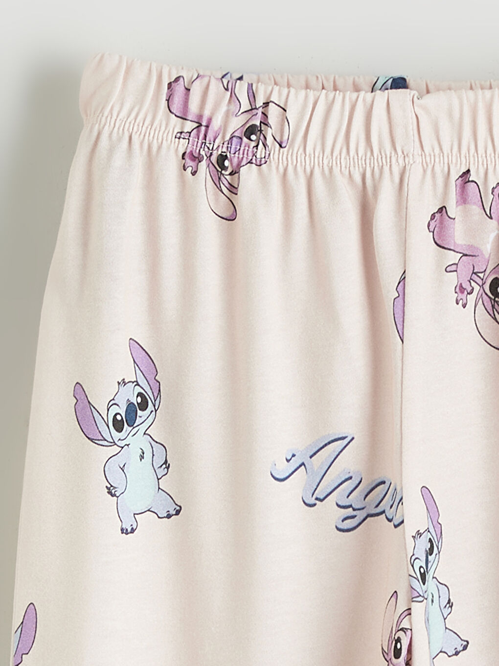 Pembe Stitch ve Angel Baskılı Kız Çocuk Pijama Alt-2