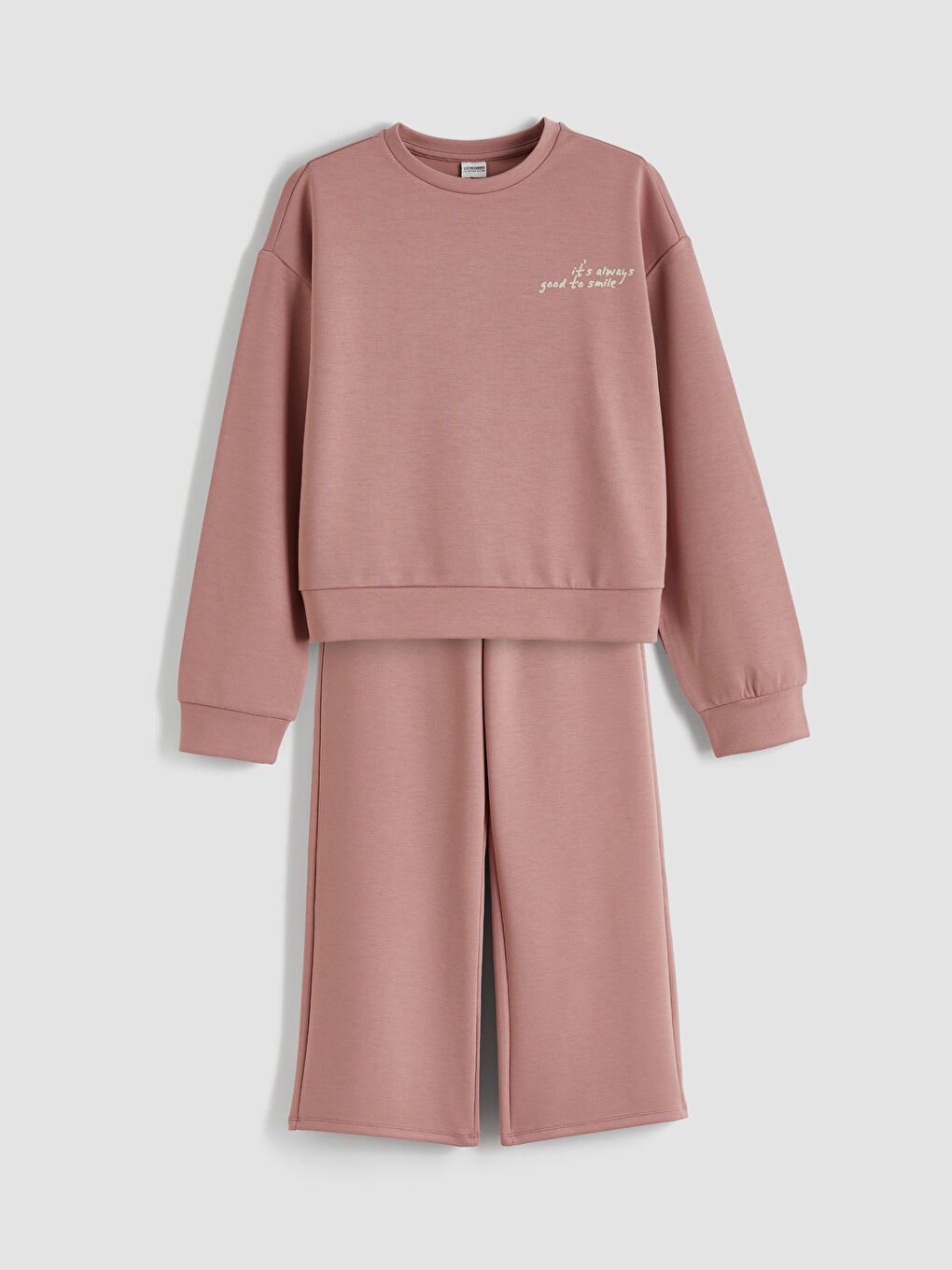 Crew Neck Girls' Sweatshirt and Sweatpants