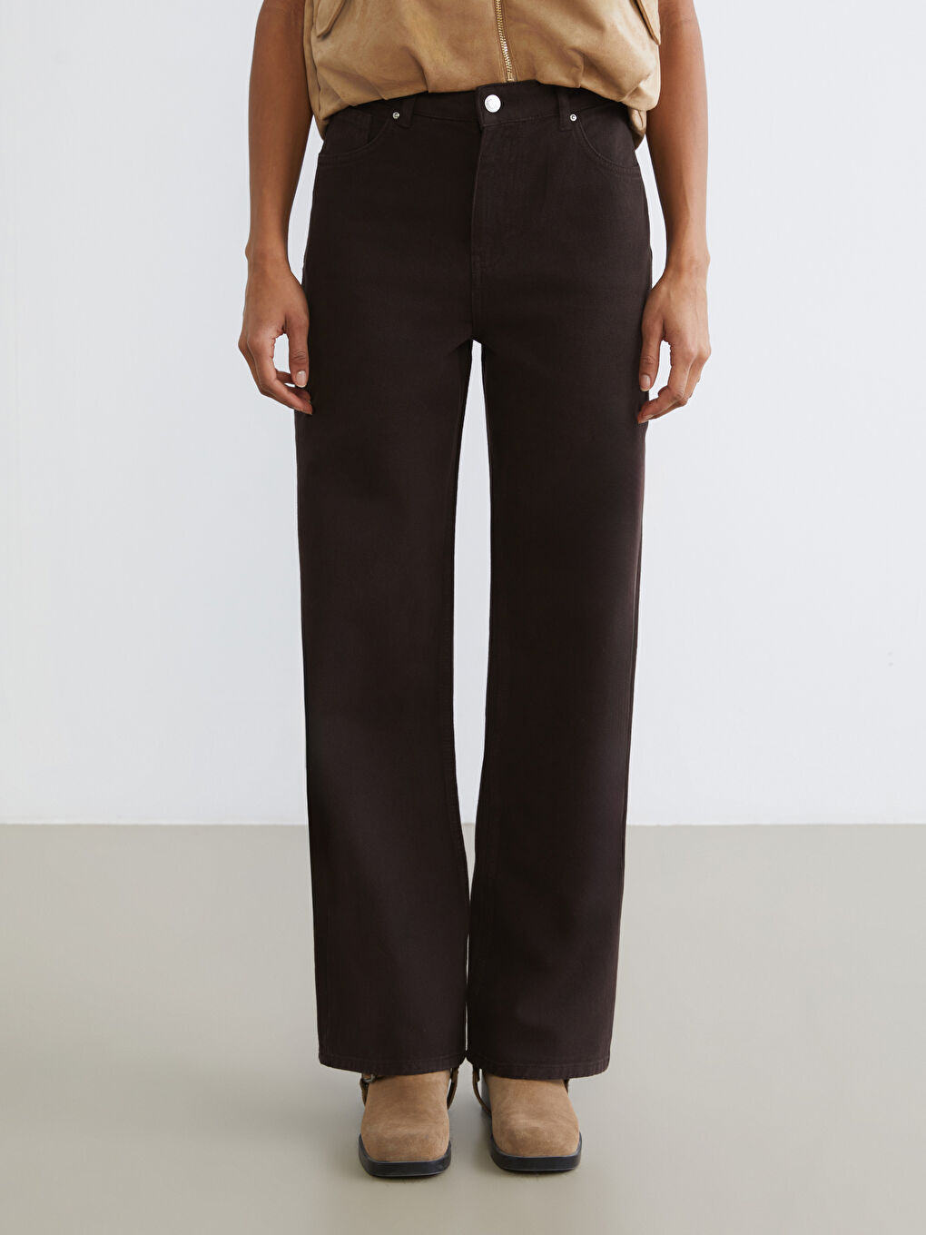 Jeans für Damen mit weitem Bein-1