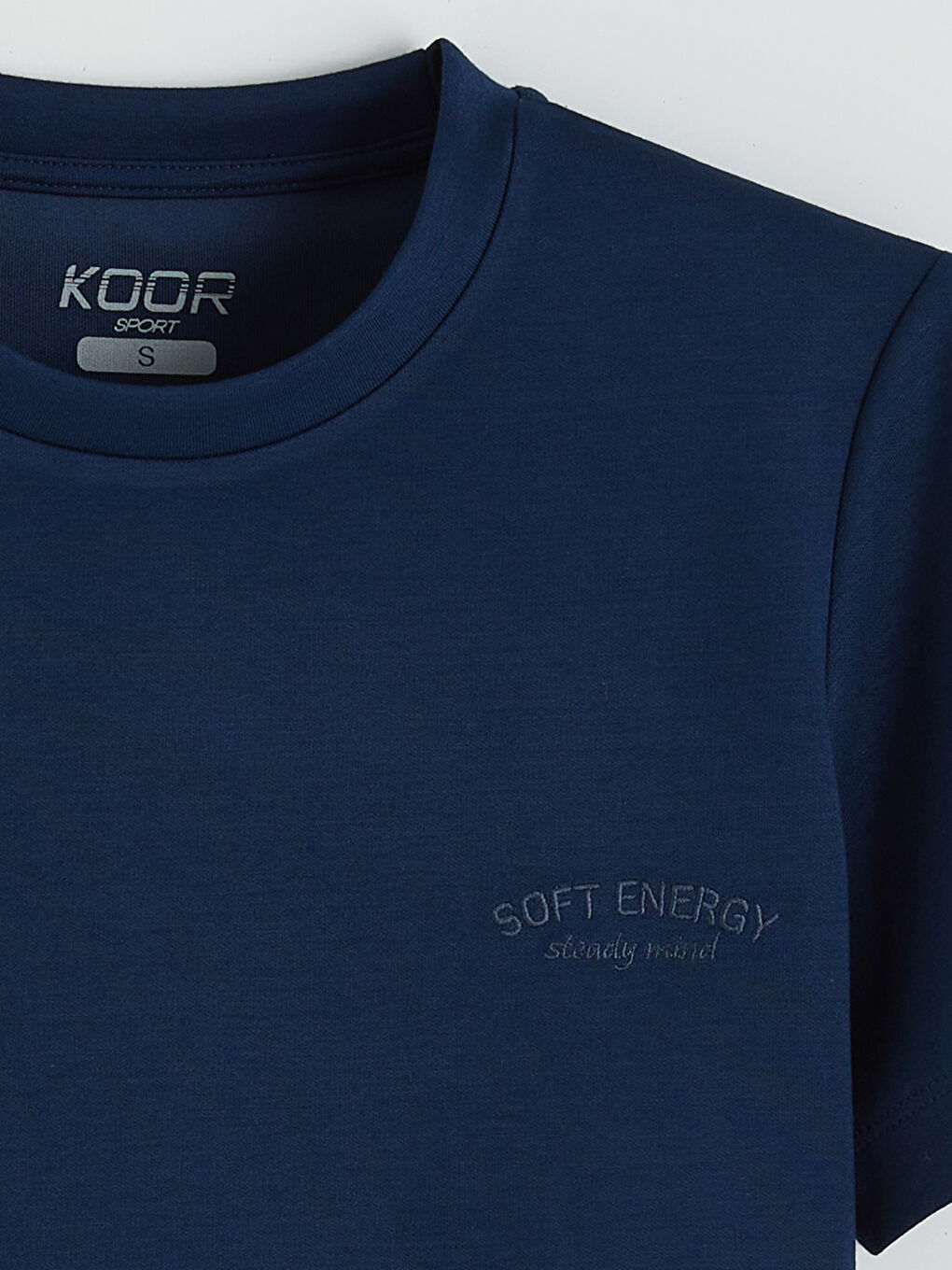 Lacivert Bisiklet Yaka Nakışlı Kadın Spor Tişört-5