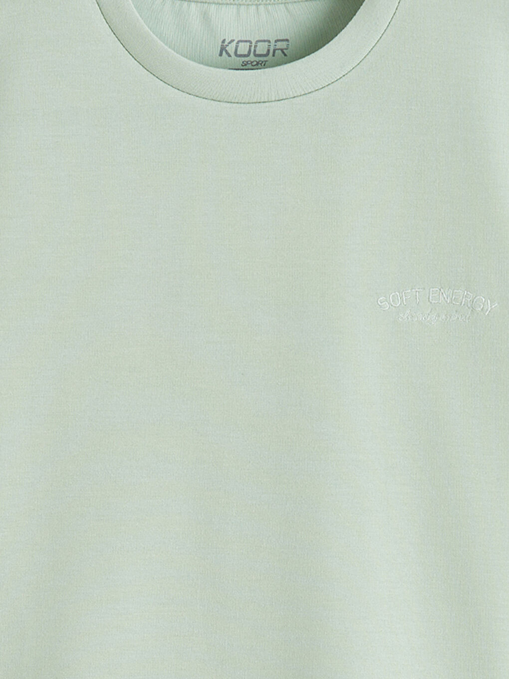 Yeşil Bisiklet Yaka Nakışlı Kadın Spor Tişört-5