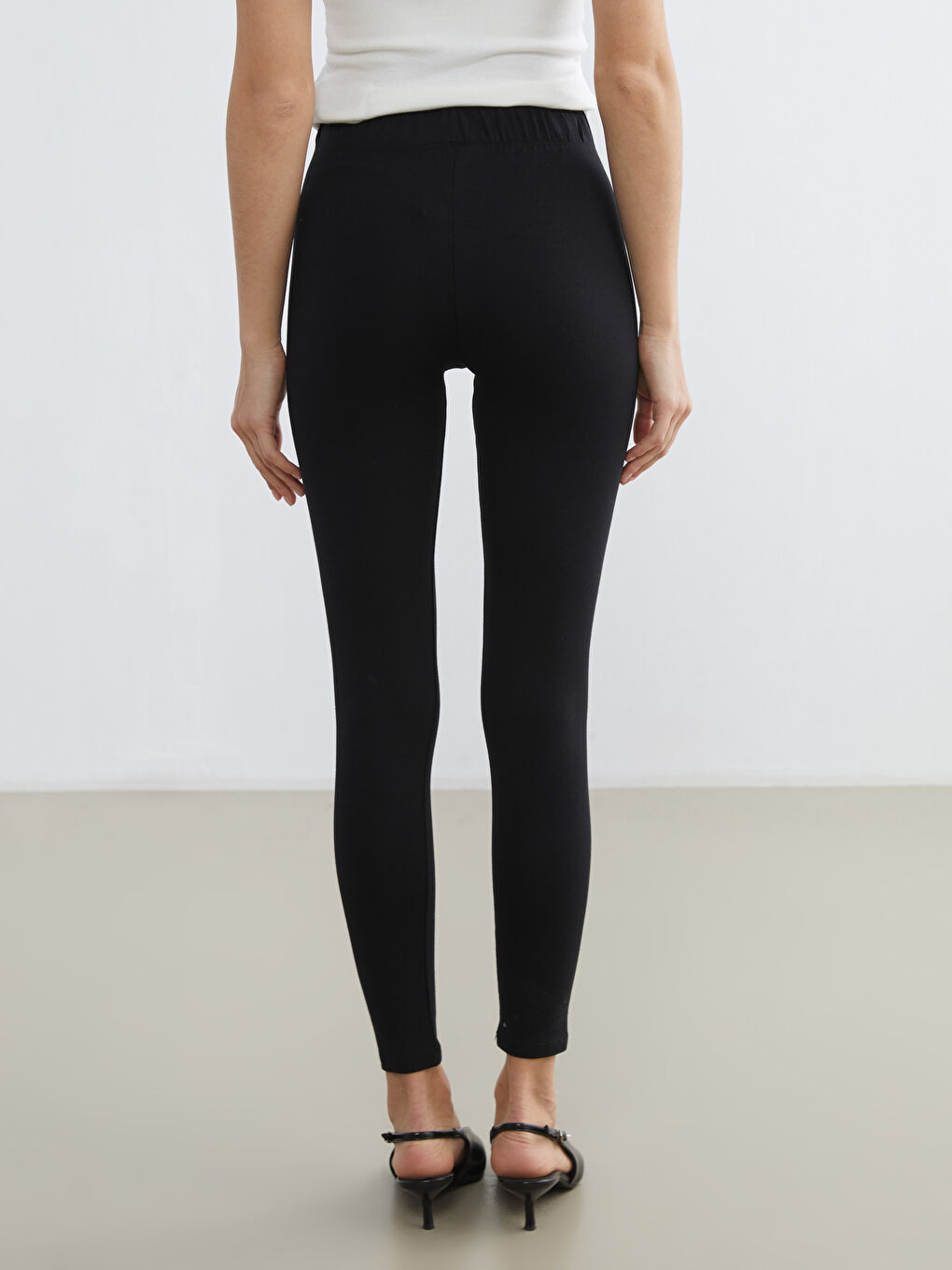 Siyah Yüksek Bel Kadın Tayt-3