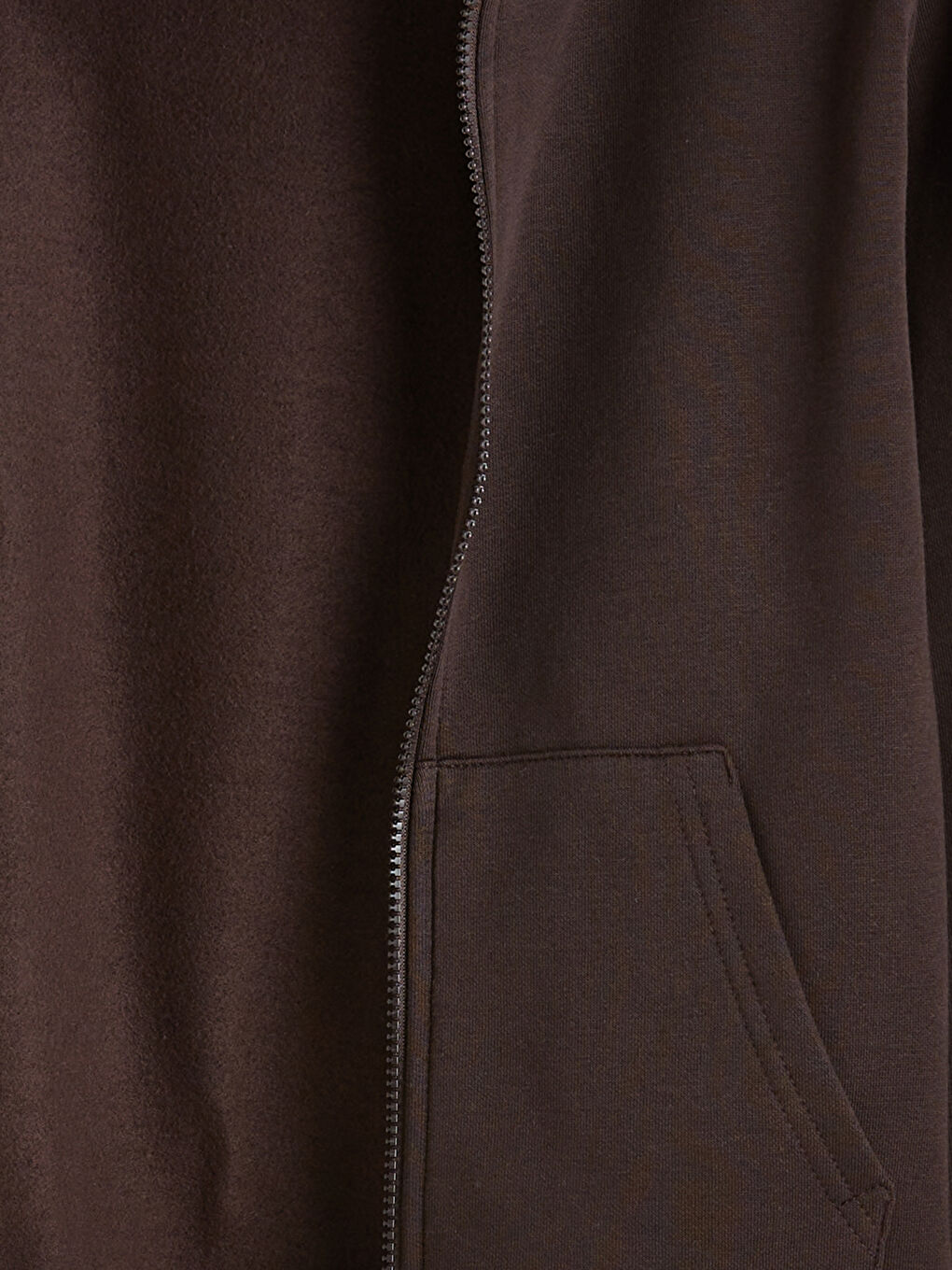 Kahverengi Kapüşonlu Erkek Çocuk Fermuarlı Sweatshirt-2
