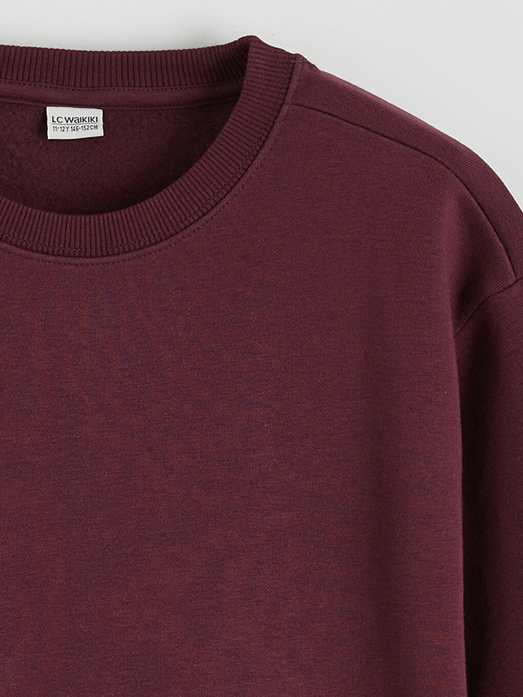 Mürdüm Bisiklet Yaka Erkek Çocuk Kalın Sweatshirt-1