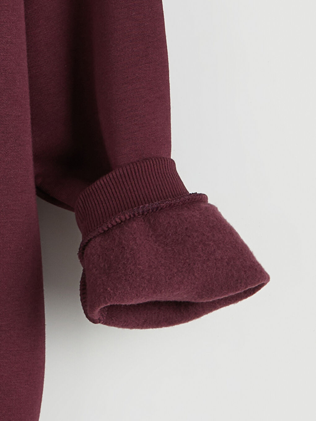 Mürdüm Bisiklet Yaka Erkek Çocuk Kalın Sweatshirt-2