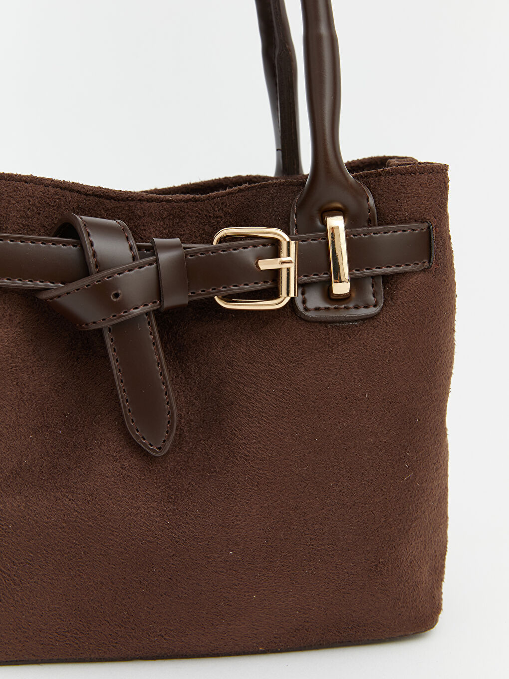 Kahverengi Süet Görünümlü Kadın Omuz Çantası-2