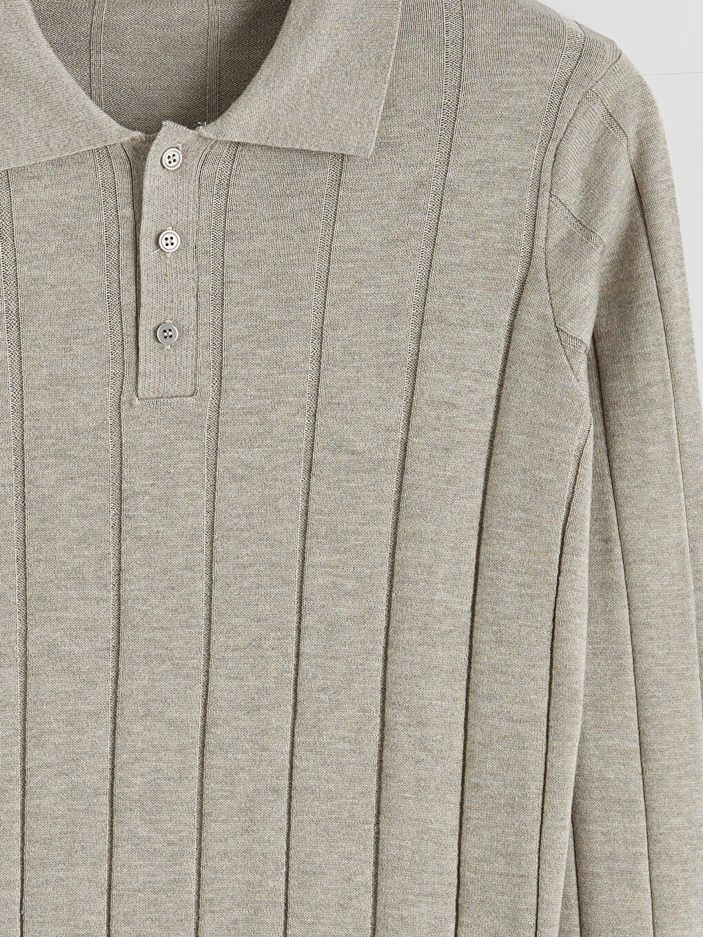 Bej Polo Yaka Erkek Triko Kazak-5