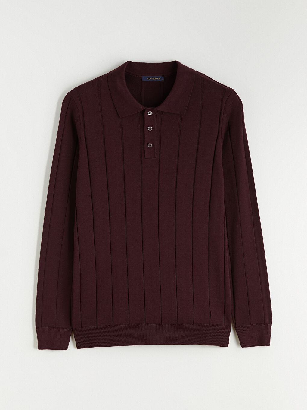 Bordo Polo Yaka Erkek Triko Kazak-4