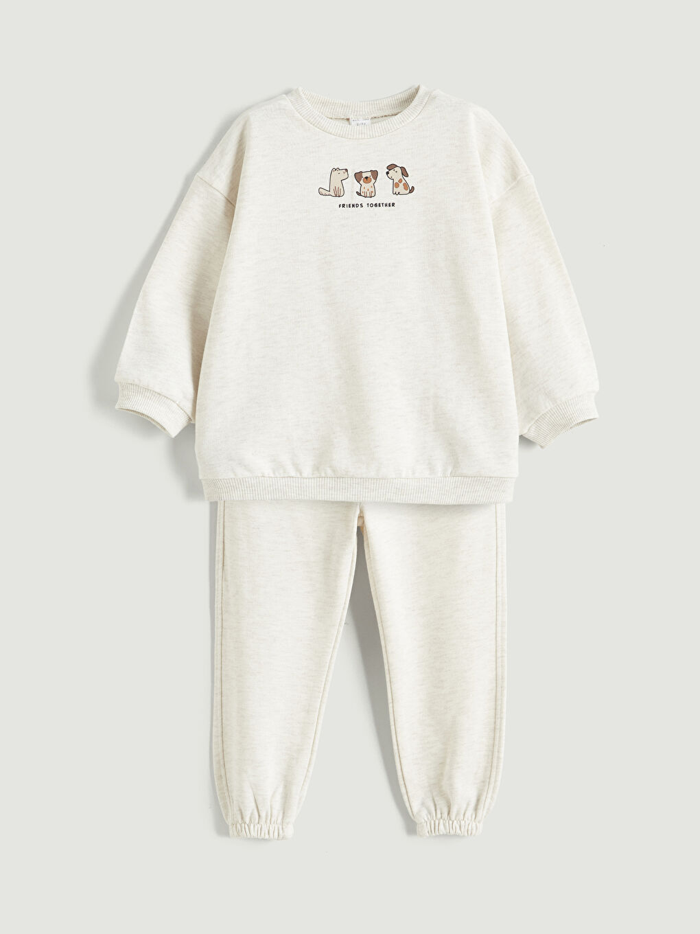 Bisiklet Yaka Erkek Bebek Sweatshirt ve Eşofman Altı