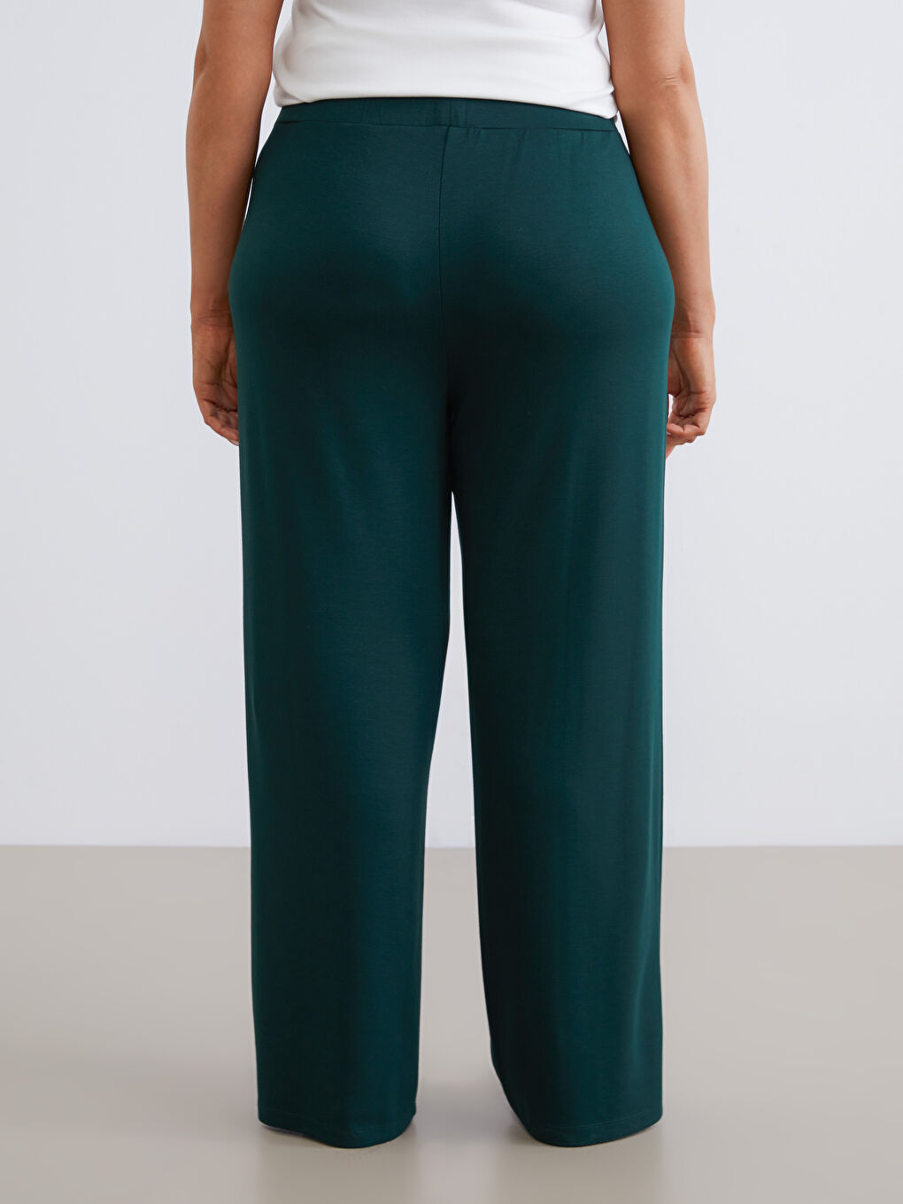 Petrol Büyük Beden Beli Lastikli Kadın Eşofman Altı-3