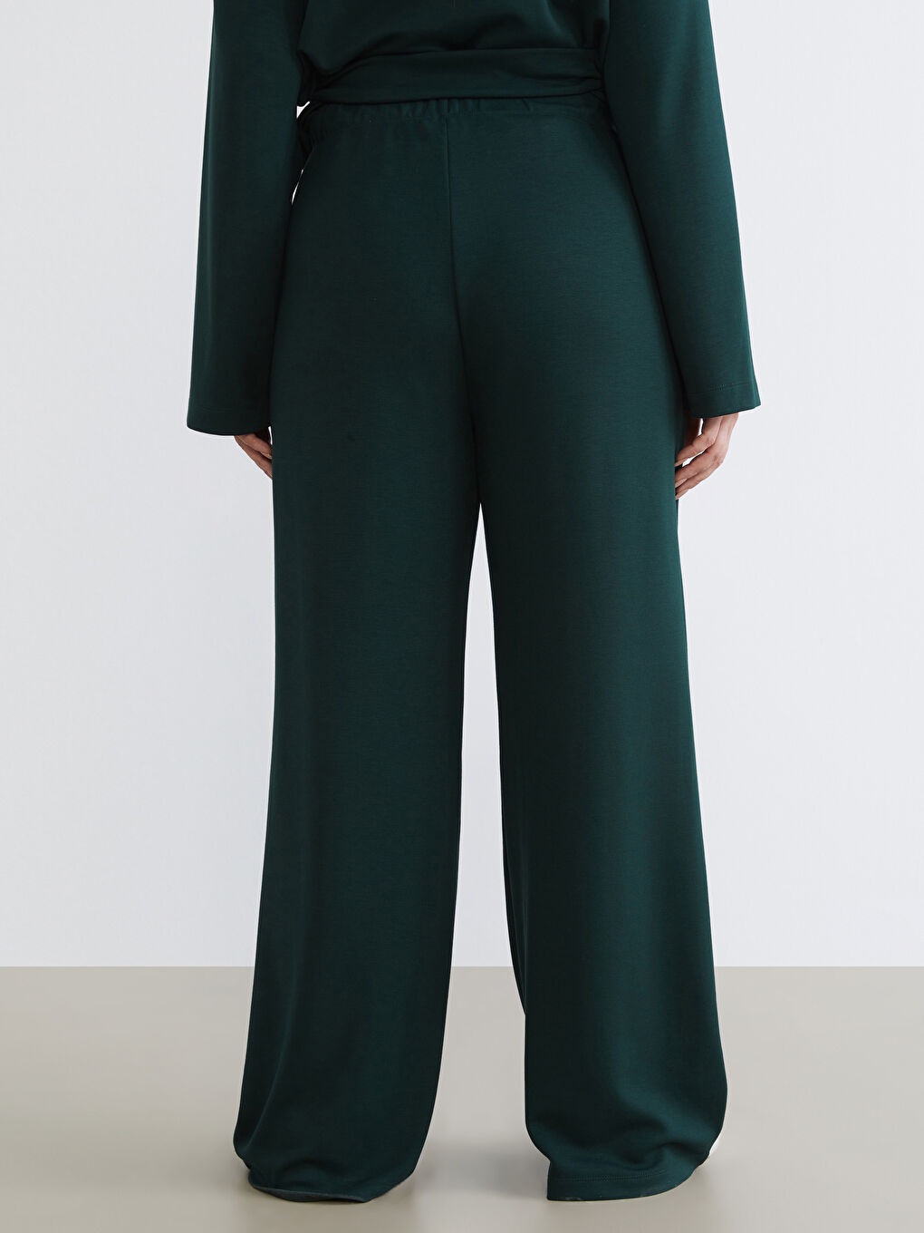 Petrol Büyük Beden Beli Lastikli Kadın Eşofman Altı-3