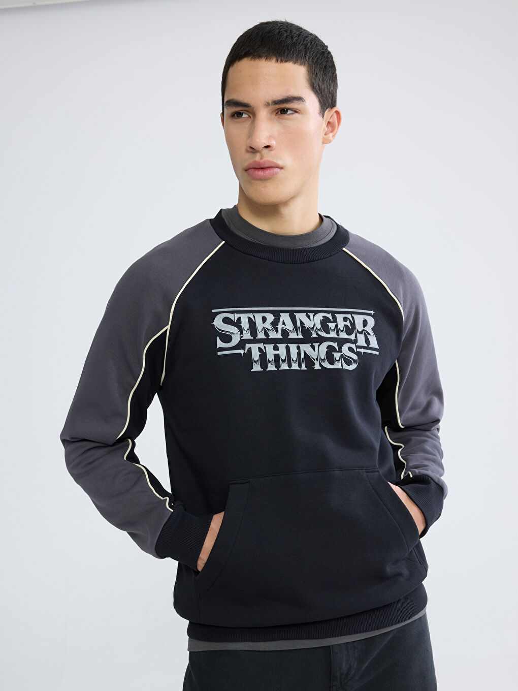 كنزة رياضية انثراسايت / رمادي داكن رجل-2