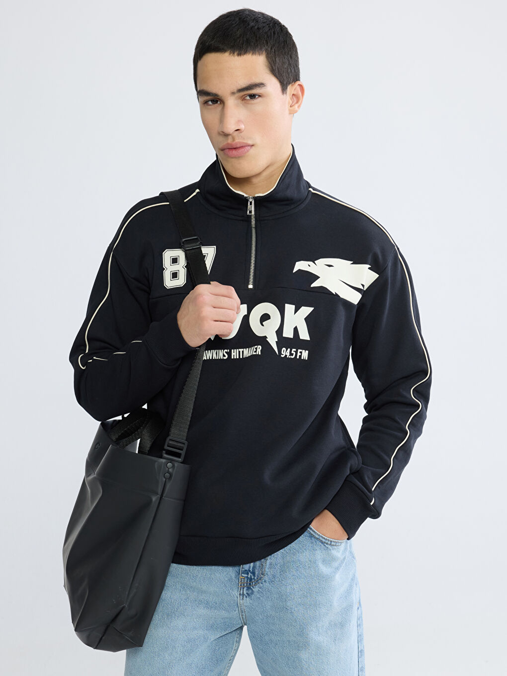 كنزة رياضية انثراسايت / رمادي داكن رجل-2