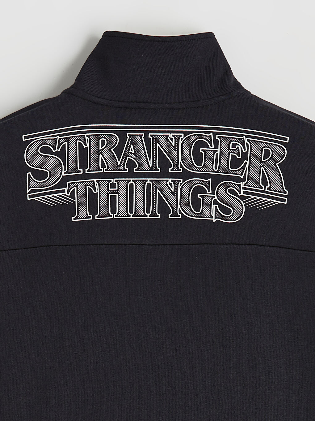 Antrasit Dik Yaka Baskılı Erkek Kalın Sweatshirt-3