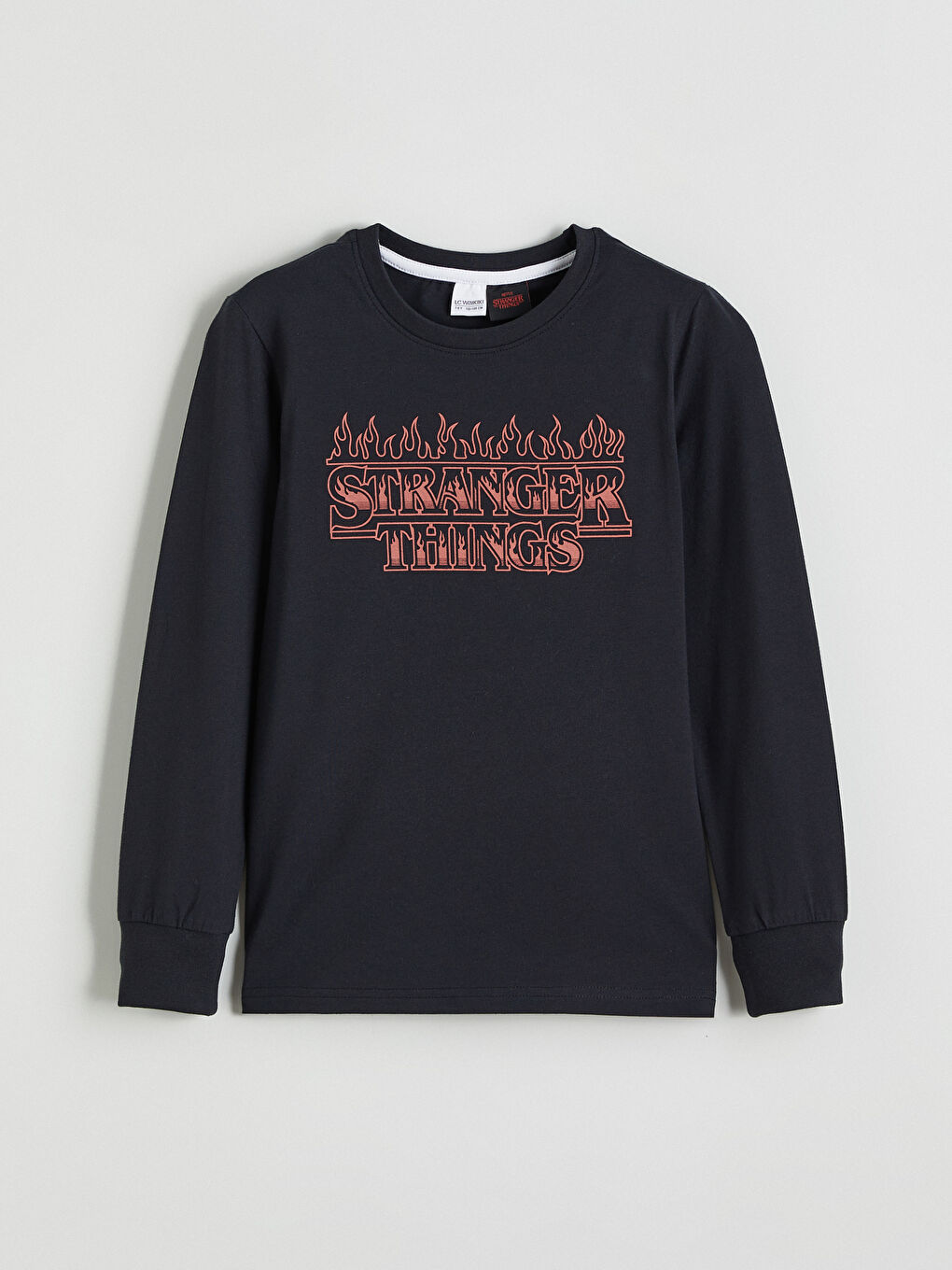 Antrasit Stranger Things Baskılı Erkek Çocuk Pijama Takımı-1