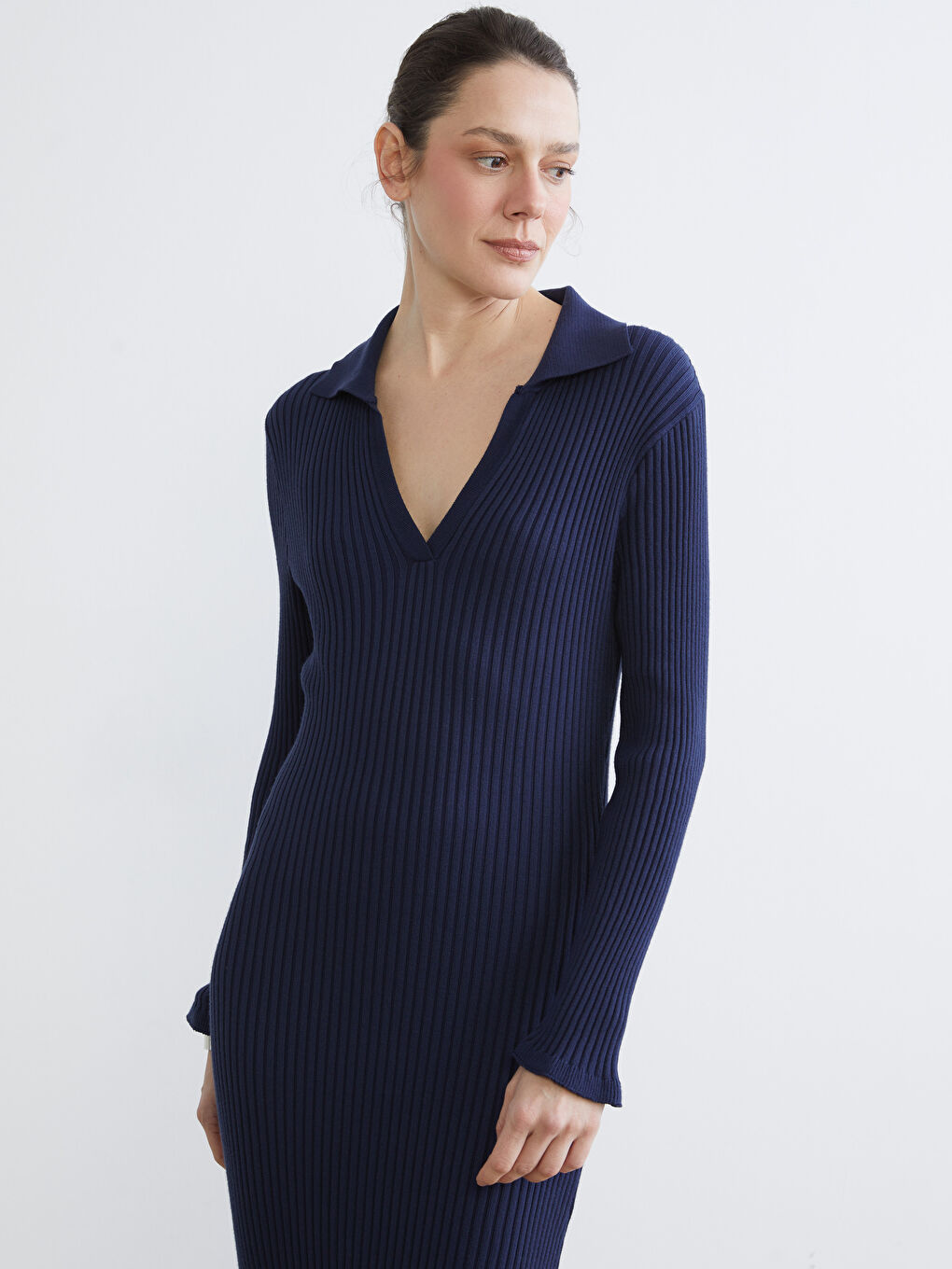 Polo Neck Knitwear Dress-1