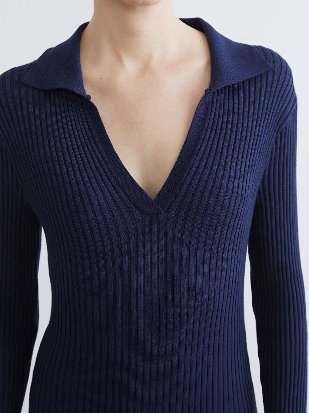 Polo Neck Knitwear Dress-2