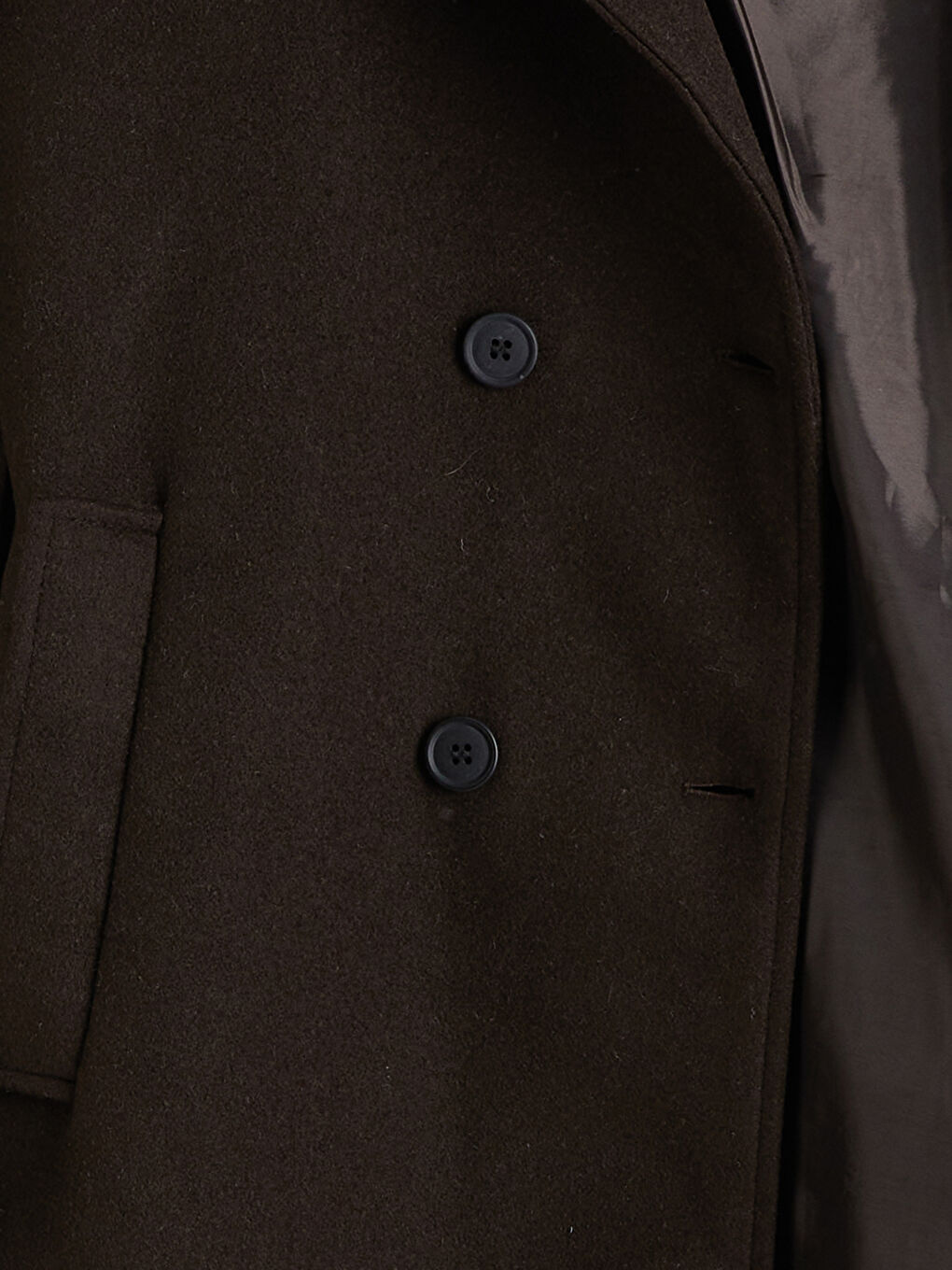 Kahverengi Kruvaze Yaka Kadın Kaşe Kaban-6